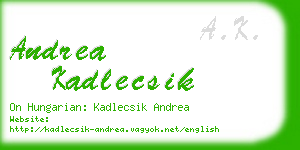 andrea kadlecsik business card